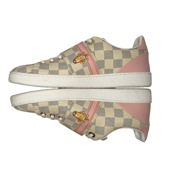 Louis Vuitton Damier Azul Summer Trunks Frontrow Sneakers EU 38.5 Velcro Shoes - Picture 6 of 10